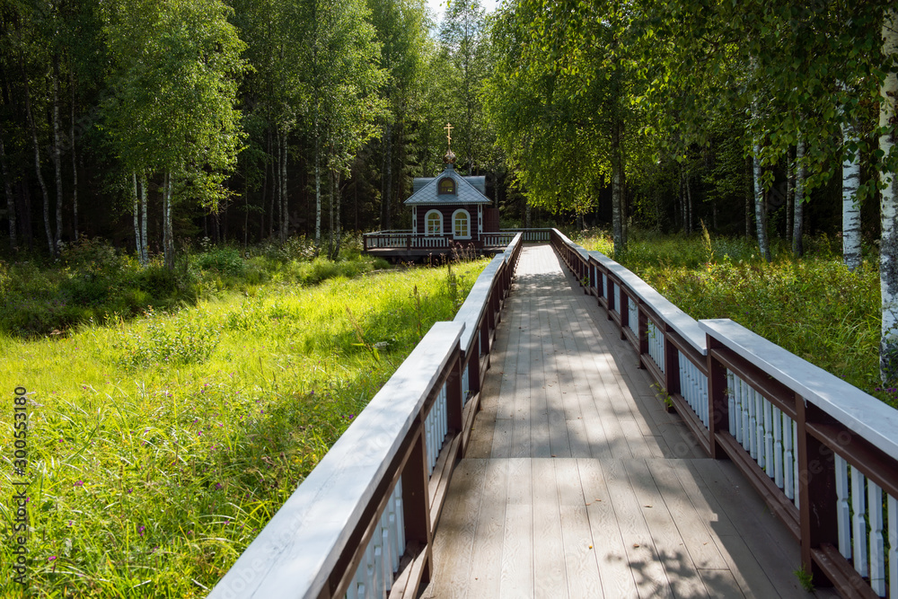 Volgoverkhovye Olginsky convent chapel over source Volga river Russia Tver region