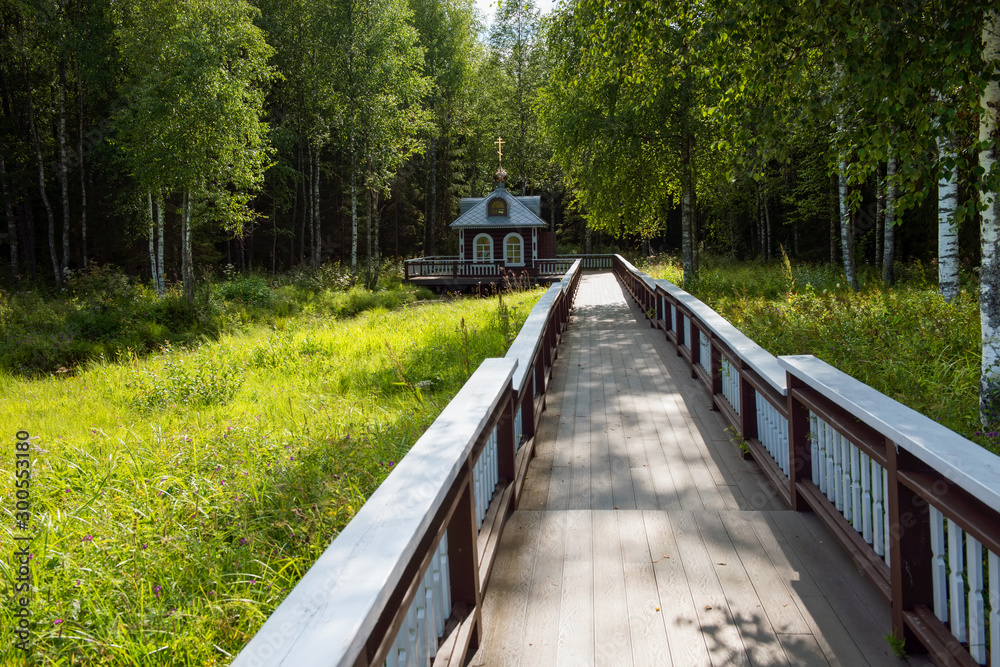 Volgoverkhovye Olginsky convent chapel over source Volga river Russia Tver region Volgoverkhovye Olginsky convent chapel over source Volga river Russia Tver region