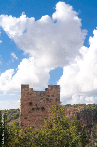 Montfort Castle.  Qal'at al-Qurain or Qal'at al-Qarn - "Castle of the Little Horn"ץ a ruined Crusader castle in the Upper Galilee region in northern Israel
