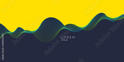 Bright poster with dynamic waves. Vector illustration