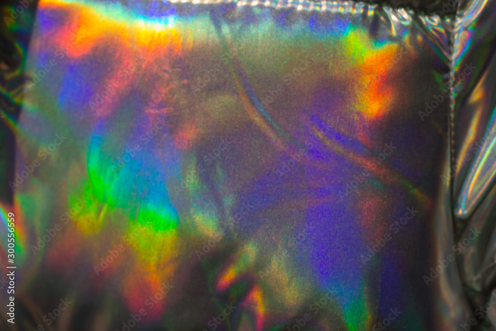 Fototapeta premium close up holographic jacket , trendy abstract bright background