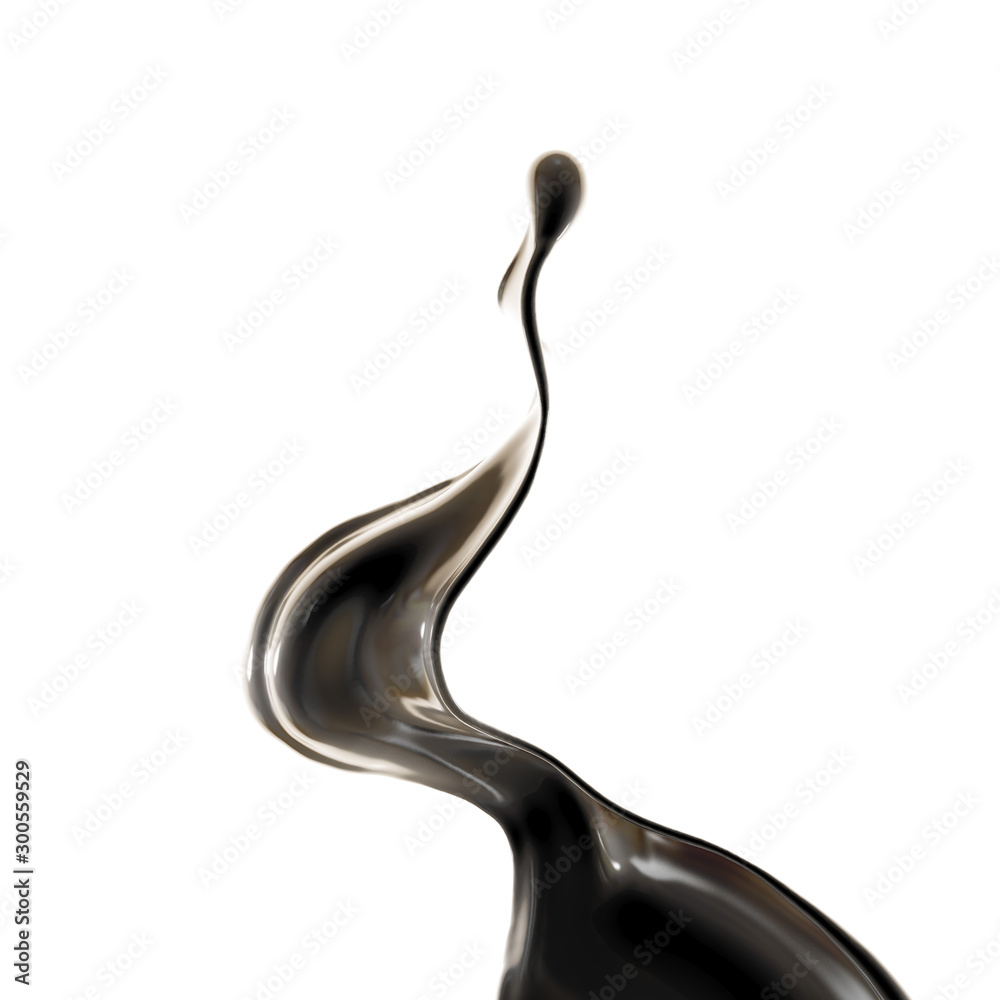 Fototapeta premium Splash fluid. 3d illustration, 3d rendering.