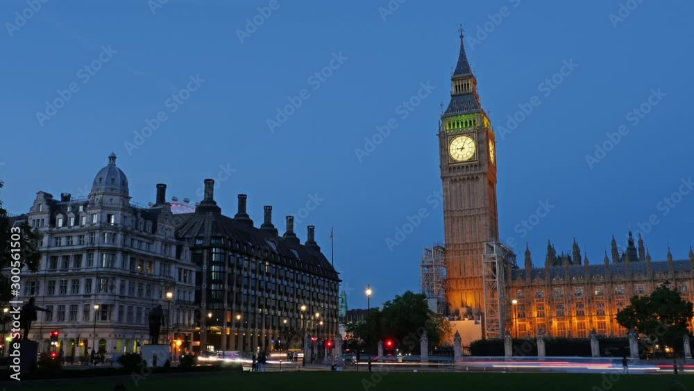 Big Ben Houses of Parliament at the River Thames in London England