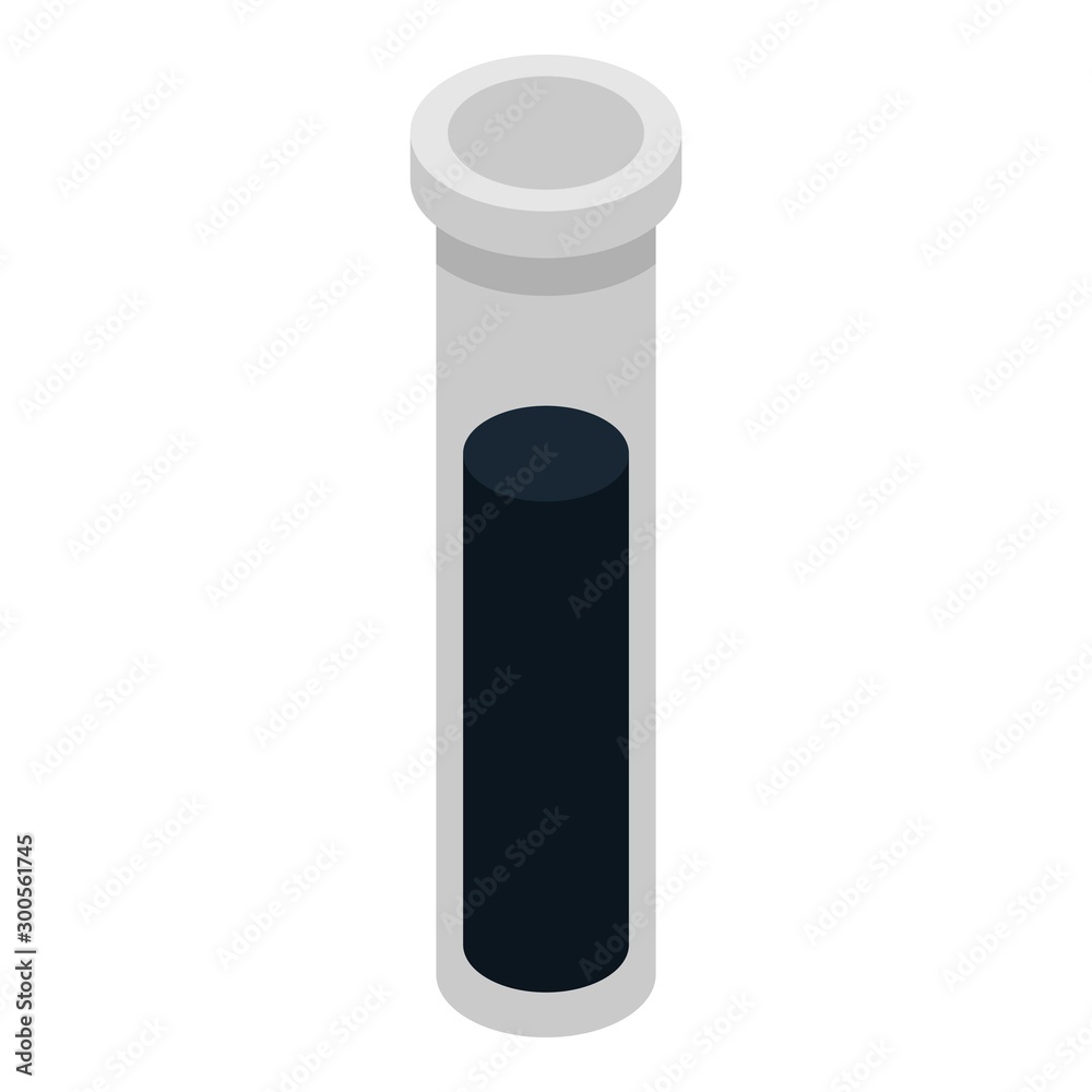 Oil petrol test tube icon. Isometric of oil petrol test tube vector icon for web design isolated on white background Oil petrol test tube icon. Isometric of oil petrol test tube vector icon for web design isolated on white background