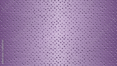Abstract metal background with holes in purple colors
