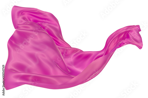 Abstract background of magenta wavy silk or satin. 3d rendering image.