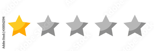 one rating stars icon for review product internet website and mobile application on white backgrond vector