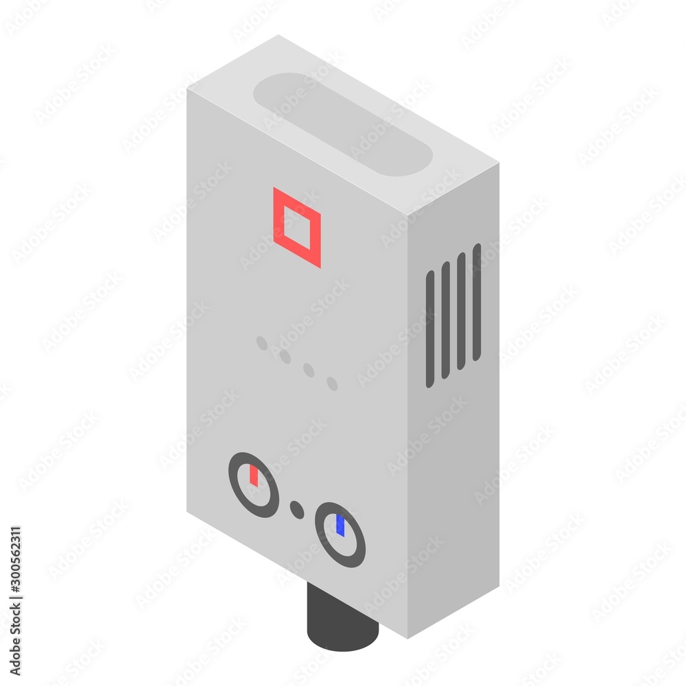 Boiler icon. Isometric of boiler vector icon for web design isolated on white background Boiler icon. Isometric of boiler vector icon for web design isolated on white background