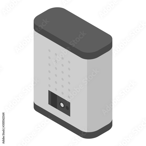 Electric boiler icon. Isometric of electric boiler vector icon for web design isolated on white background