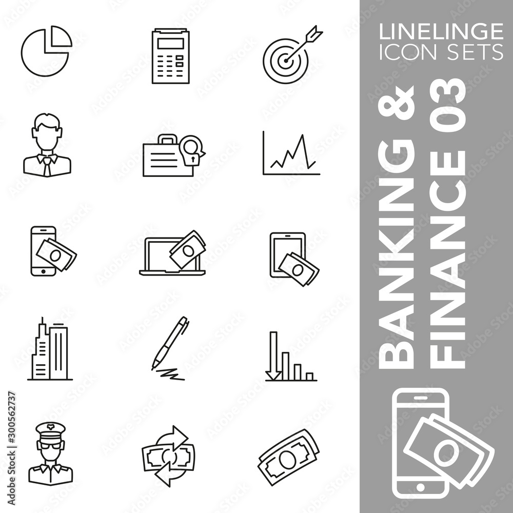 Thin Line Icon Set Of Banking And Finance 03 Linelinge Are The Best Pictogram Pack Unique Design For All Dimensions And Devices Vector Graphic Symbol Logo And Website Content Stock ベクター