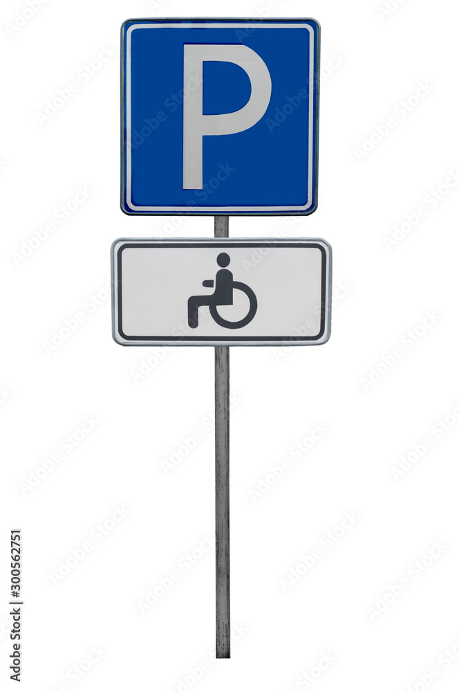 disabled parking sign isolated on white disabled parking sign isolated on white