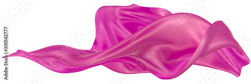 Abstract background of magenta wavy silk or satin. 3d rendering image.