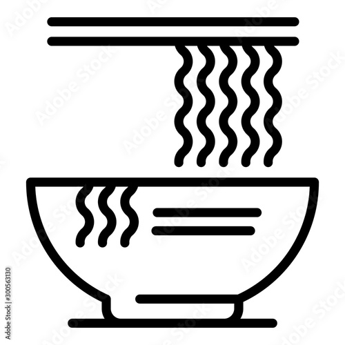 Ramen noodle icon. Outline ramen noodle vector icon for web design isolated on white background