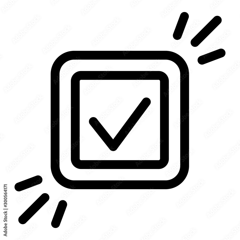 Approved sign icon. Outline approved sign vector icon for web design isolated on white background Approved sign icon. Outline approved sign vector icon for web design isolated on white background