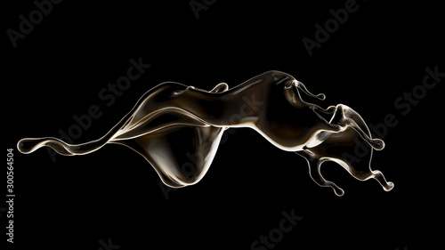 Splash fluid. 3d illustration, 3d rendering.