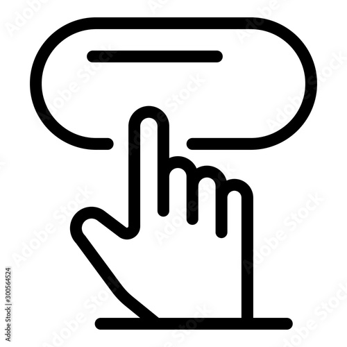 Click cursor request icon. Outline click cursor request vector icon for web design isolated on white background