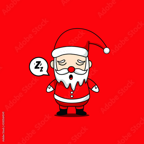 Foto sleepy Santa Claus Design Vector Mascot Fly in Love