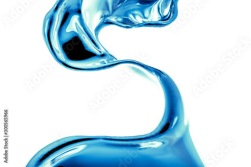 Splash fluid. 3d illustration, 3d rendering.