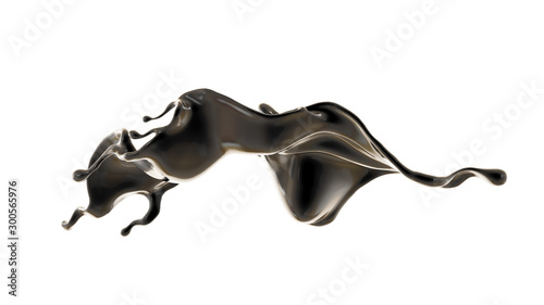 Splash fluid. 3d illustration, 3d rendering.