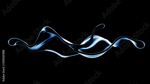 Splash fluid. 3d illustration, 3d rendering.