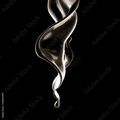 Splash fluid. 3d illustration, 3d rendering.