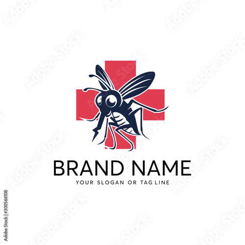 mosquito logo design vector template white background