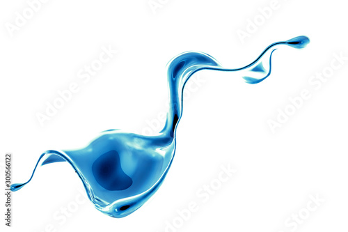 Splash fluid. 3d illustration, 3d rendering.