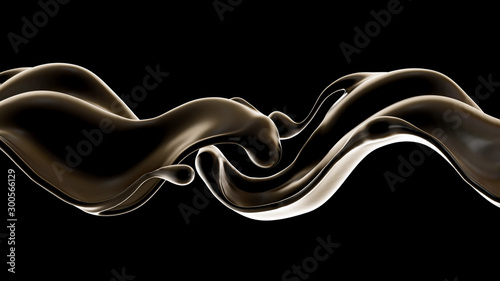 Splash fluid. 3d illustration, 3d rendering.