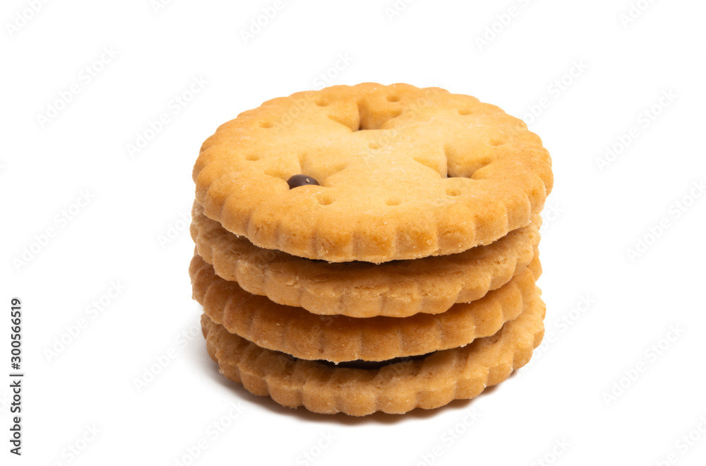 double cookie with chocolate isolated double cookie with chocolate isolated