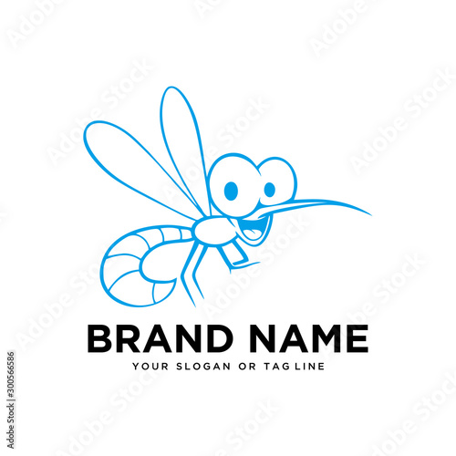 mosquito logo design vector template white background