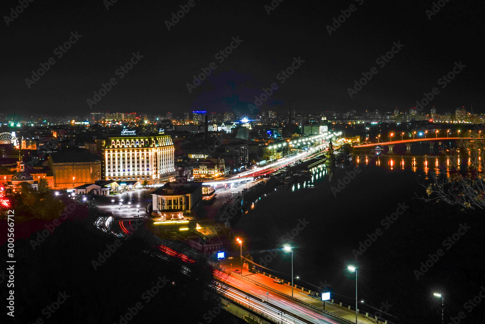 Kiev, Ukraine, Downtown and the Dnieper River.
