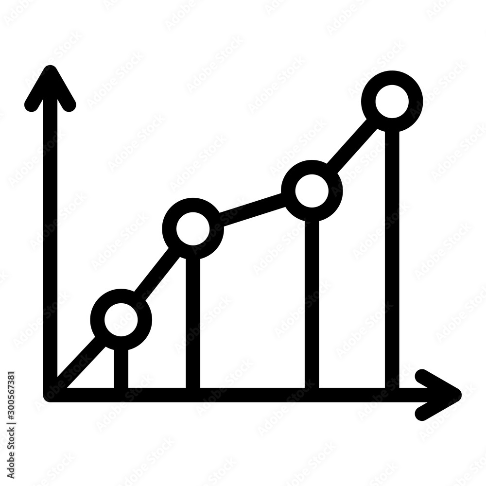 Startup graph icon. Outline startup graph vector icon for web design isolated on white background Startup graph icon. Outline startup graph vector icon for web design isolated on white background