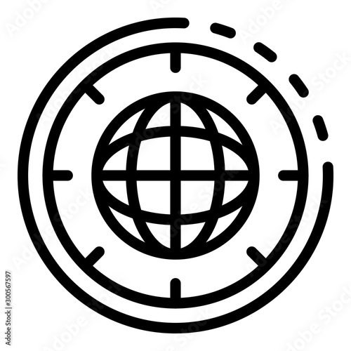 Global startup icon. Outline global startup vector icon for web design isolated on white background