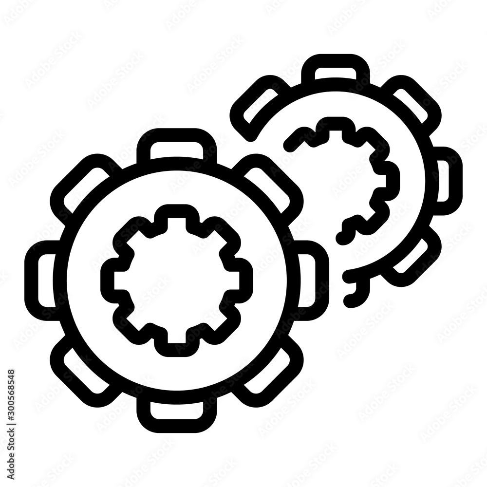 Gear wheel startup icon. Outline gear wheel startup vector icon for web design isolated on white background Gear wheel startup icon. Outline gear wheel startup vector icon for web design isolated on white background