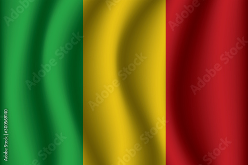 Mali realistic waving flag vector illustration. National country background symbol. Independence day.Waving Flag of Mali.Mali Icon vector illustration eps10.