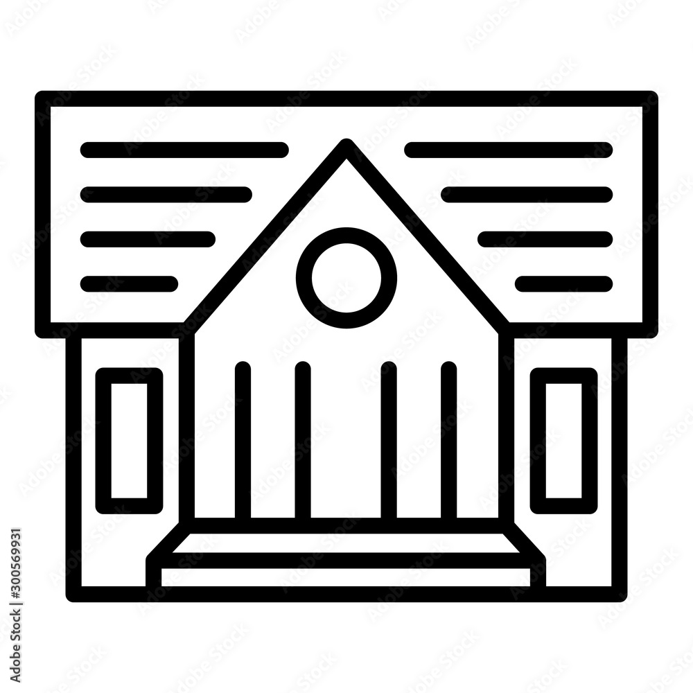 House exhibition icon. Outline house exhibition vector icon for web design isolated on white background House exhibition icon. Outline house exhibition vector icon for web design isolated on white background
