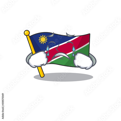 flag namibia cartoon with crying the shape