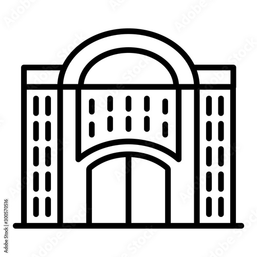 Arch exhibition building icon. Outline arch exhibition building vector icon for web design isolated on white background