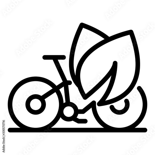 Eco bike ride icon. Outline eco bike ride vector icon for web design isolated on white background