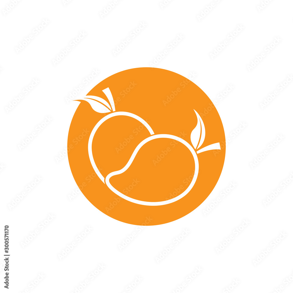 Mango in flat style. Mango vector logo Mango in flat style. Mango vector logo