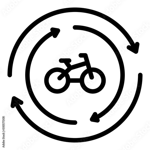 Rent bike icon. Outline rent bike vector icon for web design isolated on white background