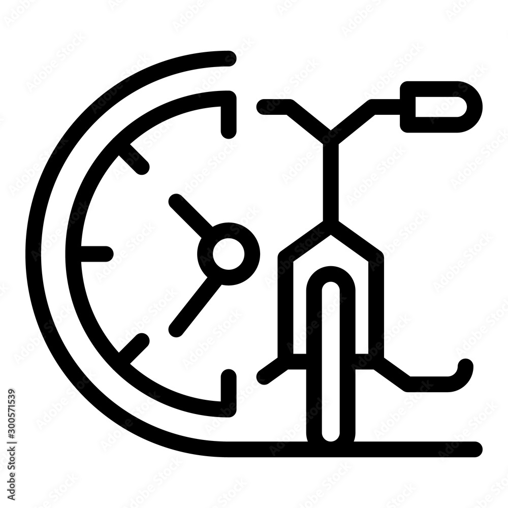 Time of bike rent icon. Outline time of bike rent vector icon for web design isolated on white background Time of bike rent icon. Outline time of bike rent vector icon for web design isolated on white background