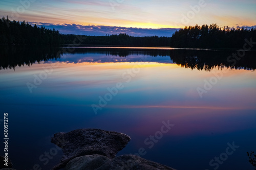sunset over lake