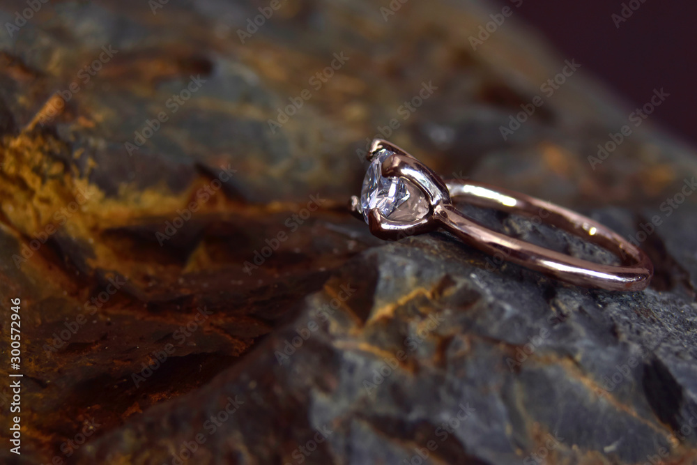 Fototapeta premium Diamond ring is a wedding ring.