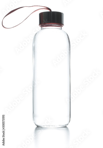 clear crystal bottle on a white background