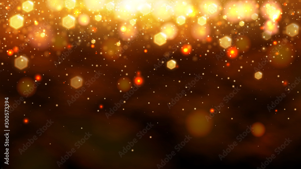 Gold bokeh abstract background. Vector stock illustration