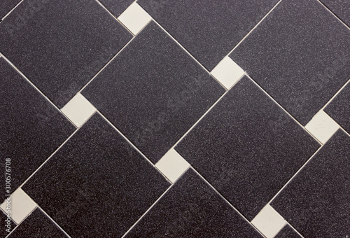 tiled texture, background with black and white square tiles, lines