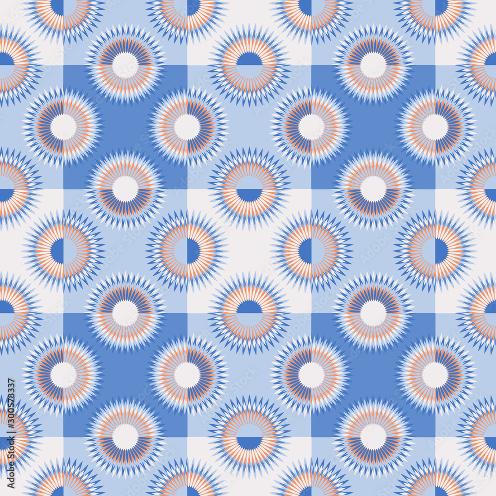 folded flower stars square seamless retro blue folded flower stars square seamless retro blue
