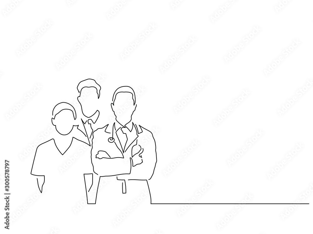 Medical team isolated line drawing, vector illustration design. Medicine collection. Medical team isolated line drawing, vector illustration design. Medicine collection.