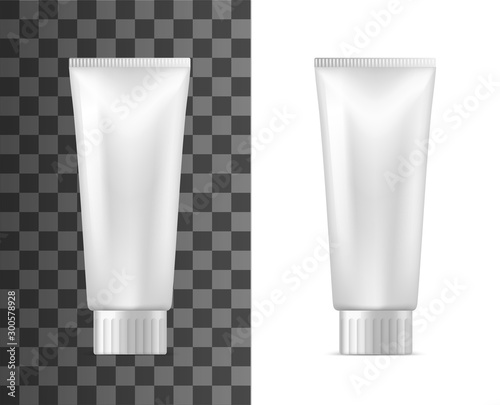Cosmetic container mockup, cream or lotion tube